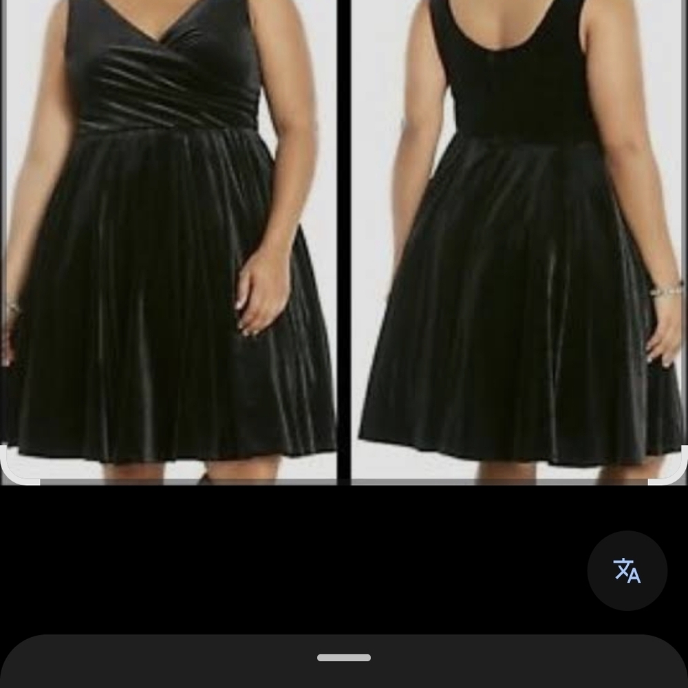 Torrid Black Velvet Mini Dress